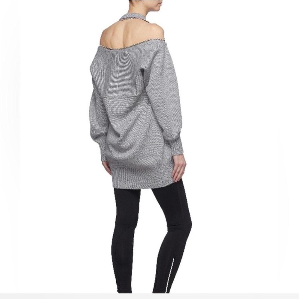 Alexander Wang Off-Shoulder grey wool Sweater dress